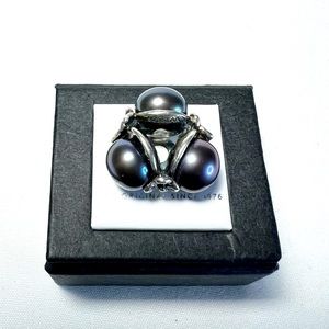 Trollbeads Triple Pearl, Black Bead